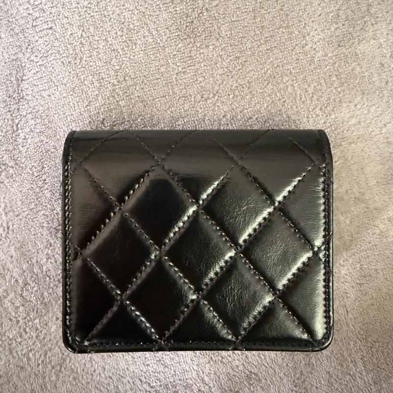 Chanel 31 bag 油蠟牛皮淡金釦卡夾/零錢包-8