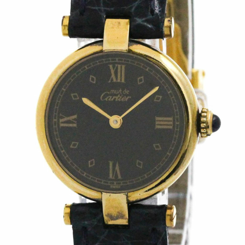 卡地亞 Must Vendome Vermeil 鍍金石英女士手錶 590004-0