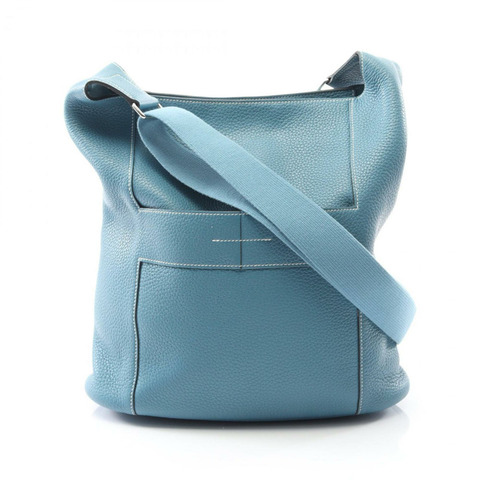 Hermes Hermès Good News GM Taurillon Clemence 皮革單肩包，藍色，女士