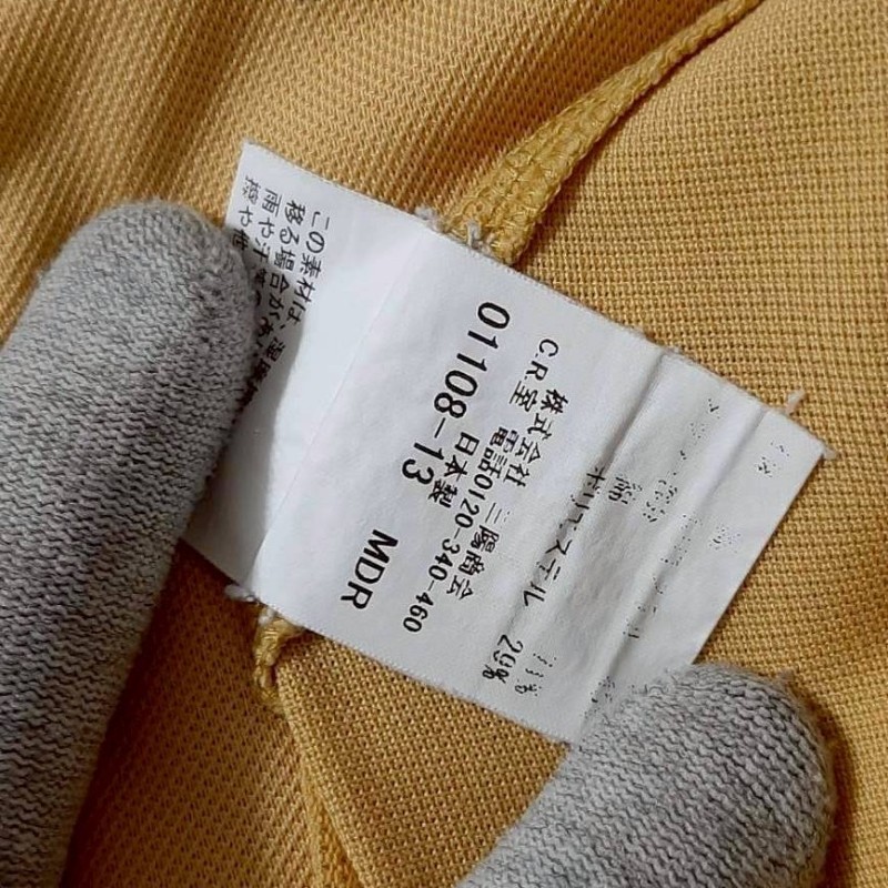 (日本製MIJ)BURBERRY 博柏利 GOLF 高爾夫球 戰馬 男芥末黃拉鍊半開襟短袖上衣L-7