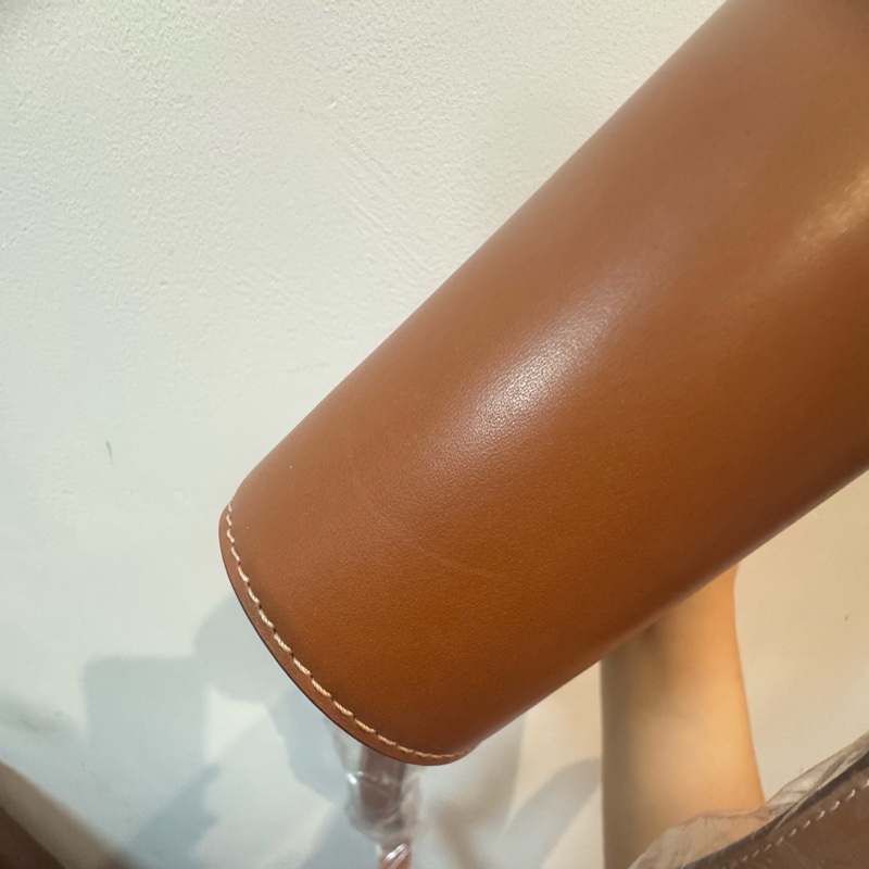 Celine Triomphe凱旋門 Teen馬鞍皮中號金棕色焦糖色美拉德色系單肩包-28