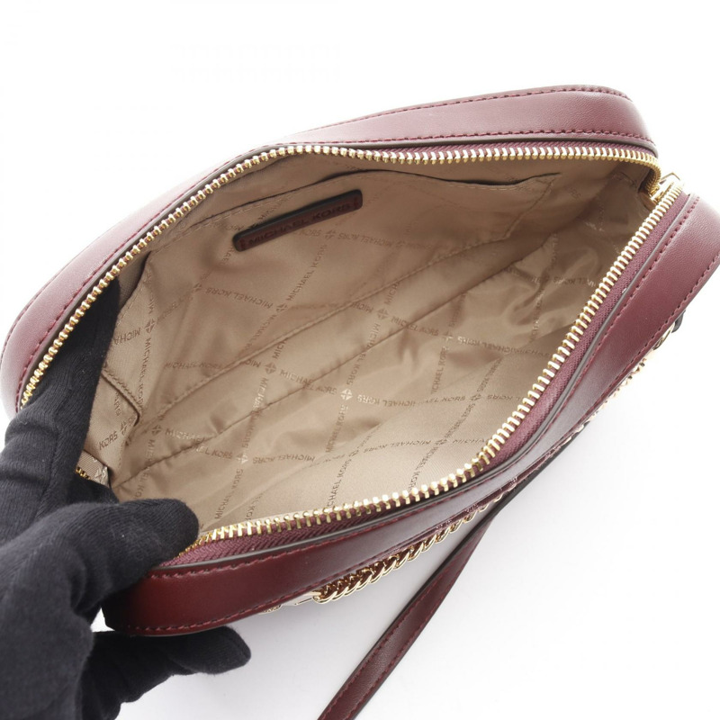 Michael Kors Jet Set L Metallic Logo 斜背包 帆布 皮革 粉紅色-2