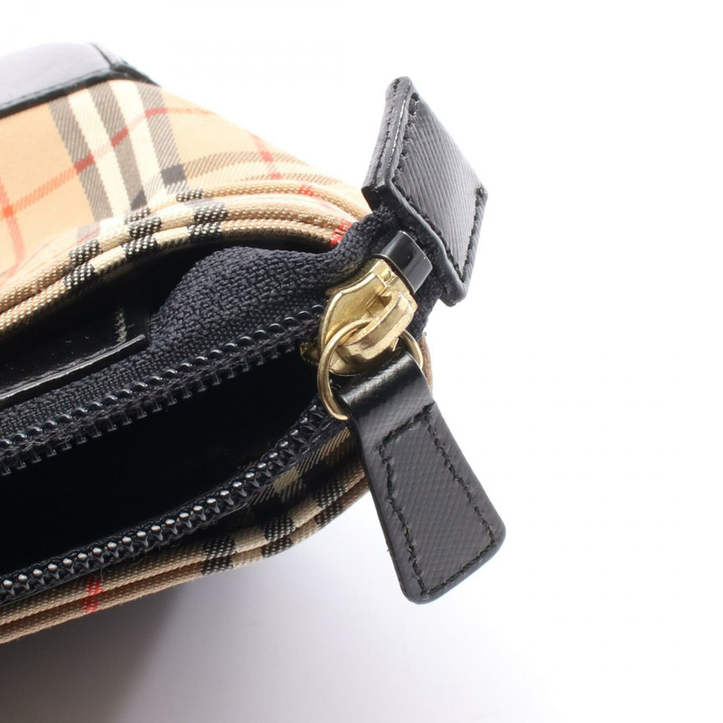 BURBERRY Nova Check 手提包帆布皮革米色黑色多色二手女士-4