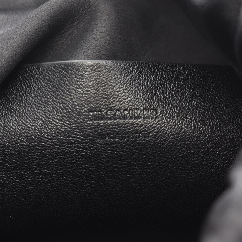 JIL SANDER 抽繩單肩包 J07WG0027 皮革 黑色 二手 女士-3