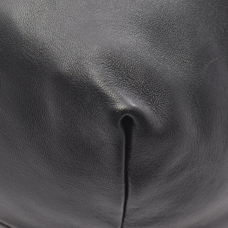 JIL SANDER 抽繩單肩包 J07WG0027 皮革 黑色 二手 女士-4