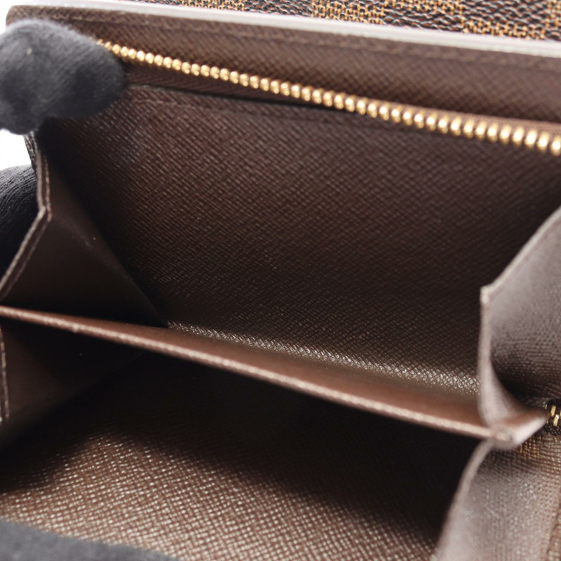 LOUIS VUITTON Portefeuille Joy Damier Ebene 三折皮夾 N60034 皮革 PVC 棕色 二手 女士-6