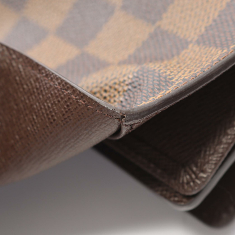 LOUIS VUITTON Portefeuille Joy Damier Ebene 三折皮夾 N60034 皮革 PVC 棕色 二手 女士-8