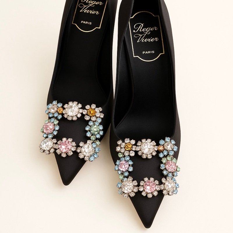 Roger Vivier Efflorescence 多彩水晶緞面高跟鞋(全新/原盒)-2