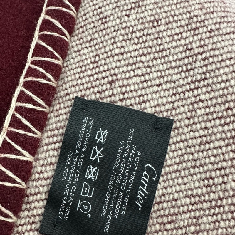 Cartier 卡地亞限量款雙面豹紋羊毛毯,英國原產,90%羊絨10%羊駝毛混紡-3