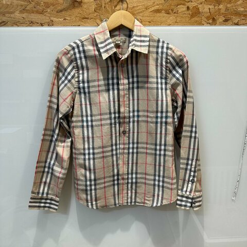 【美收精品】BURBERRY 茶色格紋襯衫 4-254【隔月月中將轉賣至日本 上架期限30天】