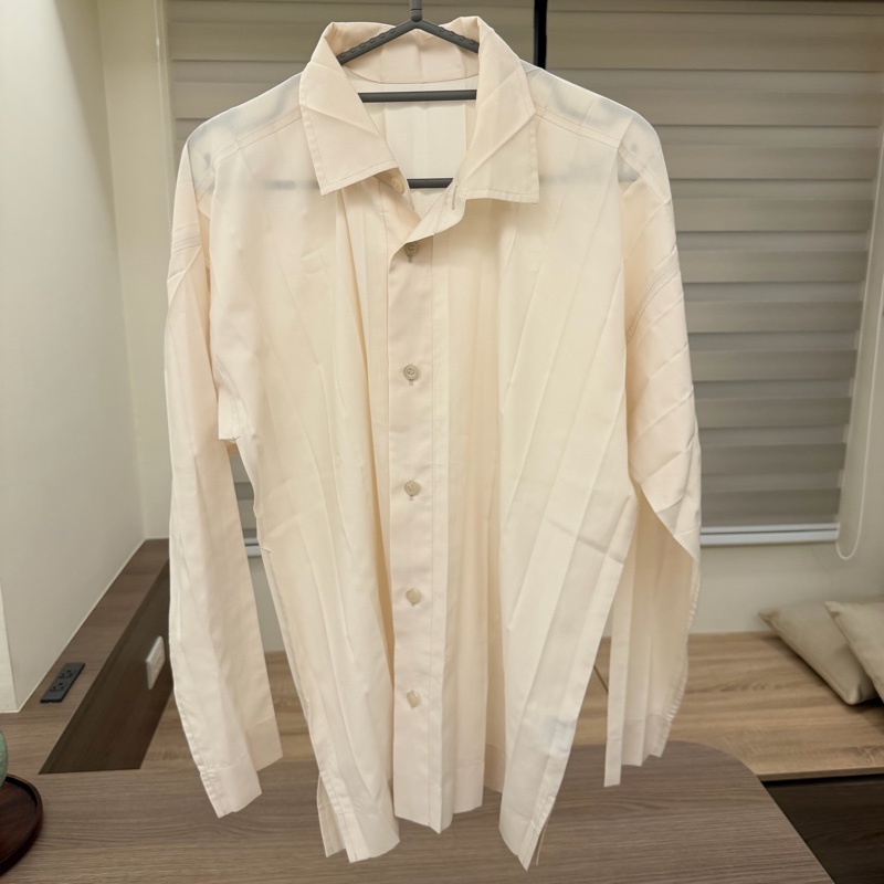 Homme Plisse 長袖襯衫 象牙白-0
