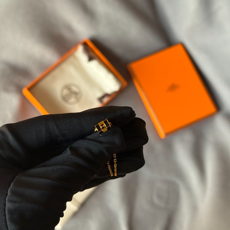 全新 愛馬仕 hermes mini pop h 黑金 項鍊 迷你-6