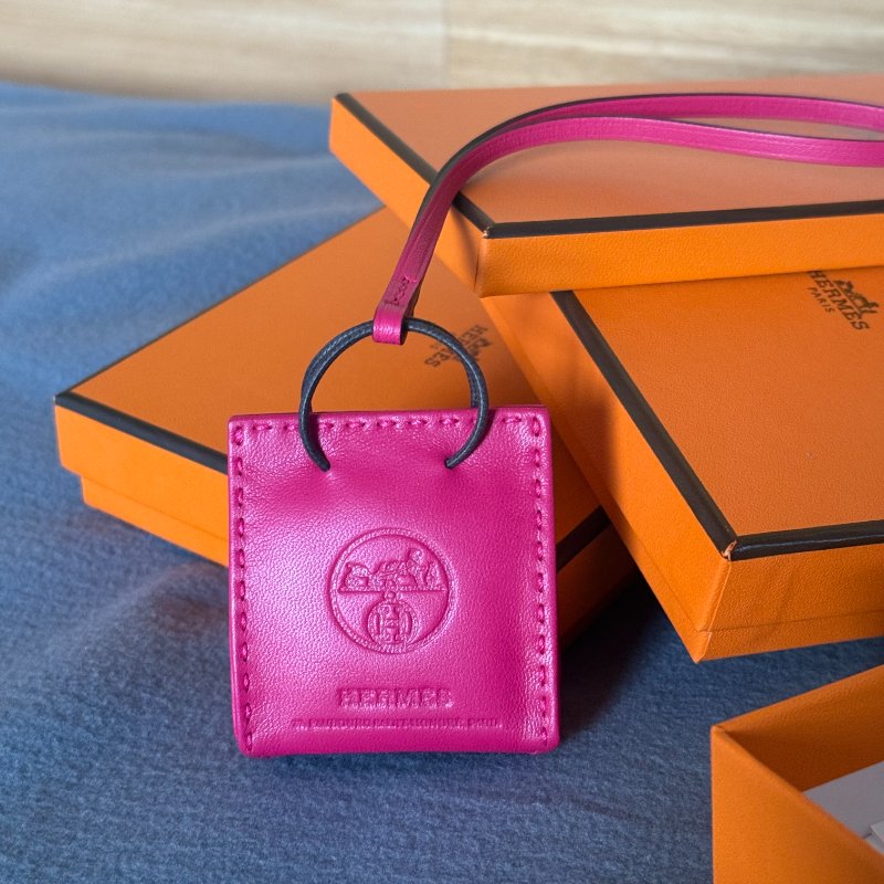 全新 hermes Orange Bag Charm 橘包吊飾 Rose Mexico-0