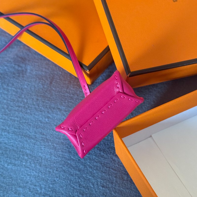 全新 hermes Orange Bag Charm 橘包吊飾 Rose Mexico-2