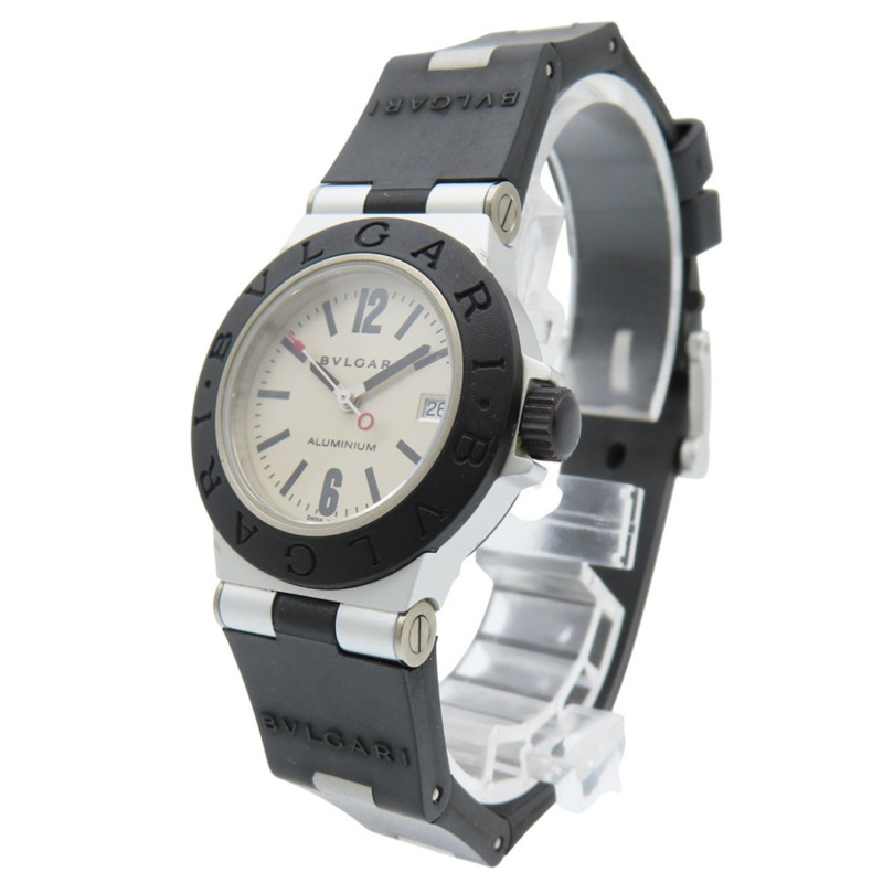 Bvlgari Aluminum Date AL29TA 石英腕錶,鋁/橡膠,銀色,0047,女士-1