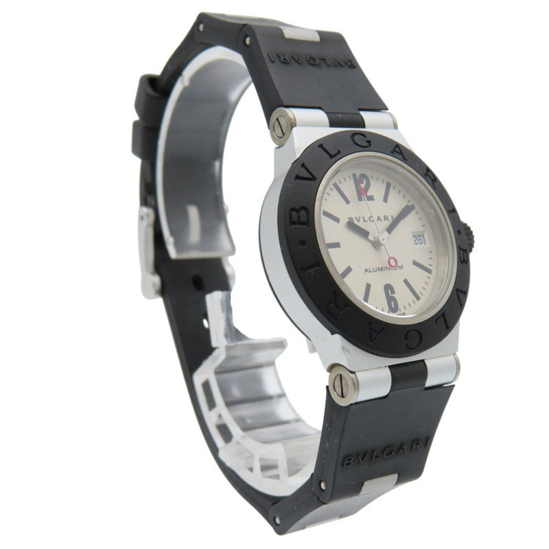 Bvlgari Aluminum Date AL29TA 石英腕錶,鋁/橡膠,銀色,0047,女士-2