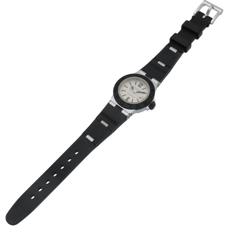 Bvlgari Aluminum Date AL29TA 石英腕錶,鋁/橡膠,銀色,0047,女士-3