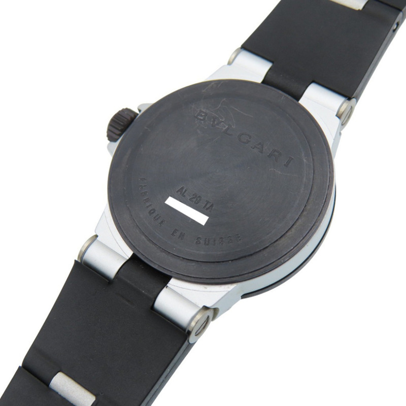 Bvlgari Aluminum Date AL29TA 石英腕錶,鋁/橡膠,銀色,0047,女士-7