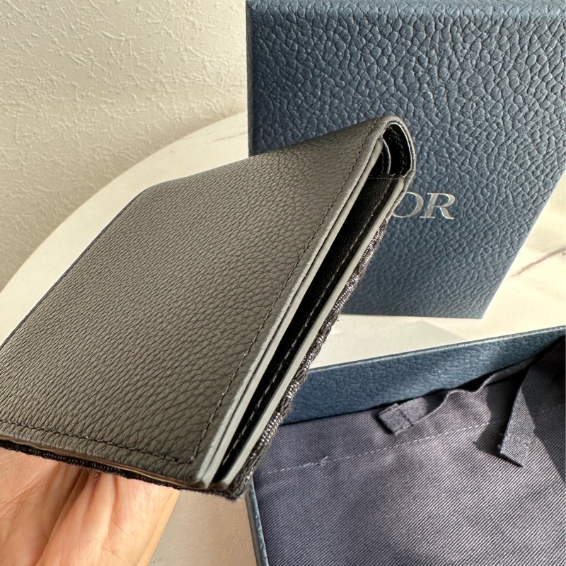 Dior黑色緹花短夾-4