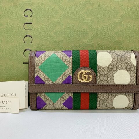 GUCCI Ophidia GG翻蓋長夾