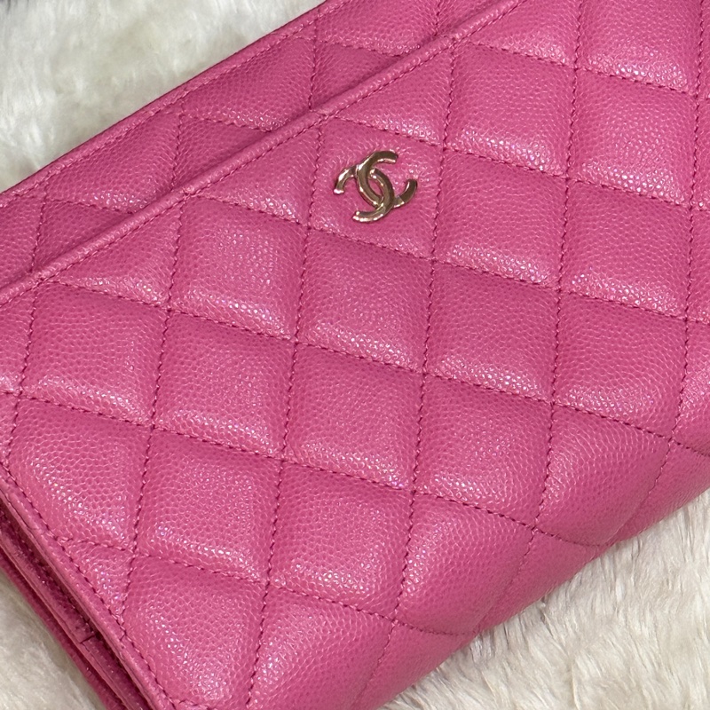 美品甜售🩷CHANEL WOC香奈兒 荔枝牛皮 粉色 桃紅 翻蓋 斜背包-15