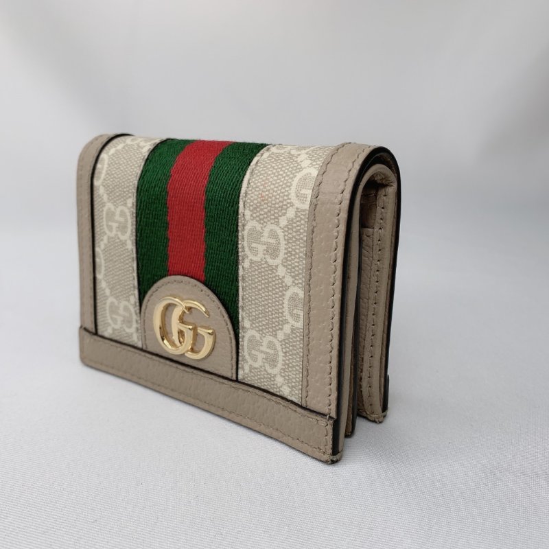 GUCCI Ophidia 燕麥色帆布短夾-2