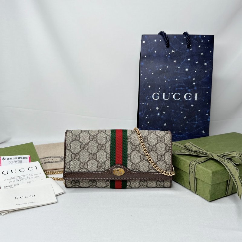 GUCCI Ophidia帆布Woc鏈帶包-0