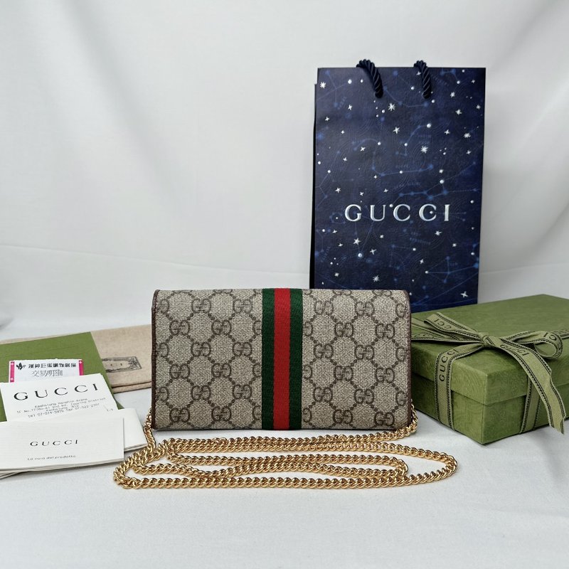 GUCCI Ophidia帆布Woc鏈帶包-1