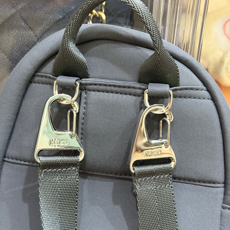 99新✨Kenzo超輕的防潑水後背包 灰藍 可斜揹兩用 大人兒童都可以用-7