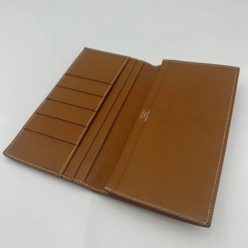 Hermes 愛馬仕 駝色  長款錢包 皮夾-2