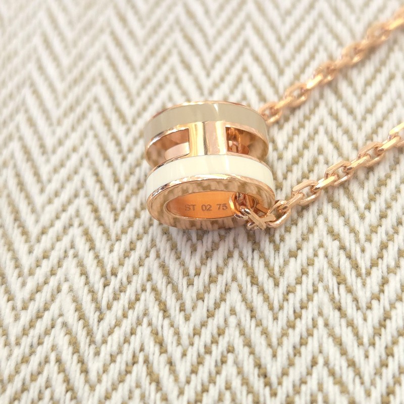 Hermès Mini POP H Rocabar 拼色項鍊 玫瑰金-3