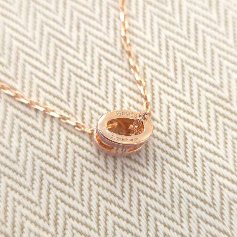 Hermès Mini POP H Rocabar 拼色項鍊 玫瑰金-2