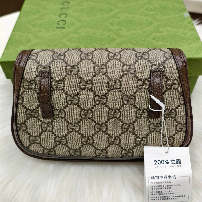 全新正品Gucci 金LOGO馬鞍3合一腰包胸包-11