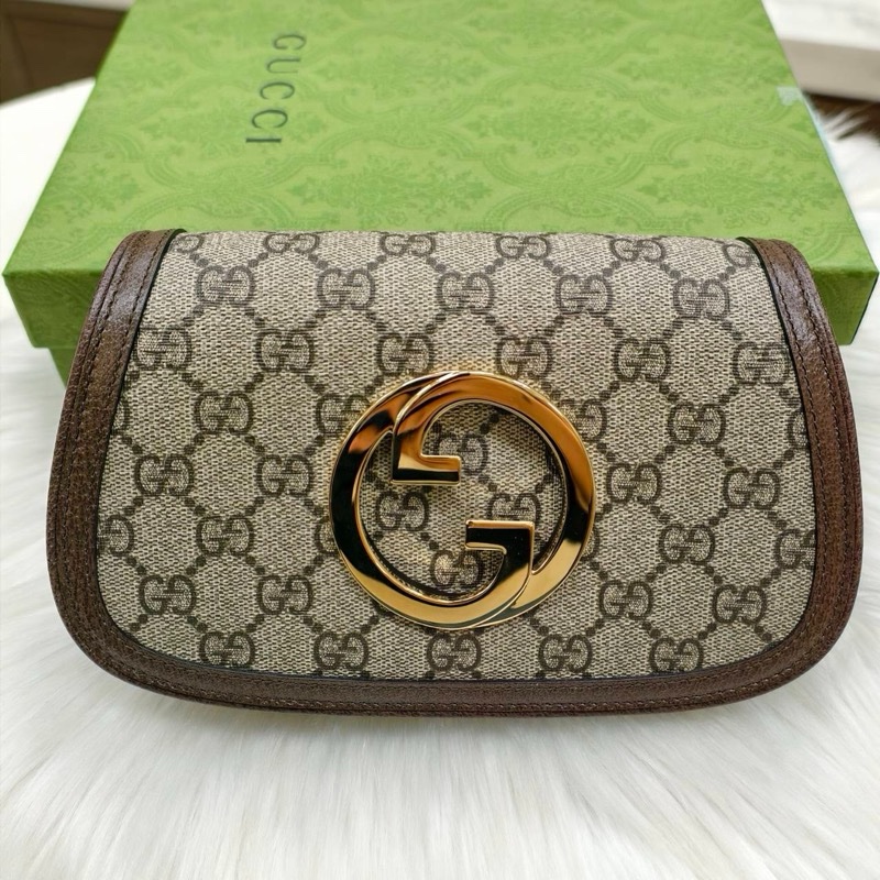 全新正品Gucci 金LOGO馬鞍3合一腰包胸包-19