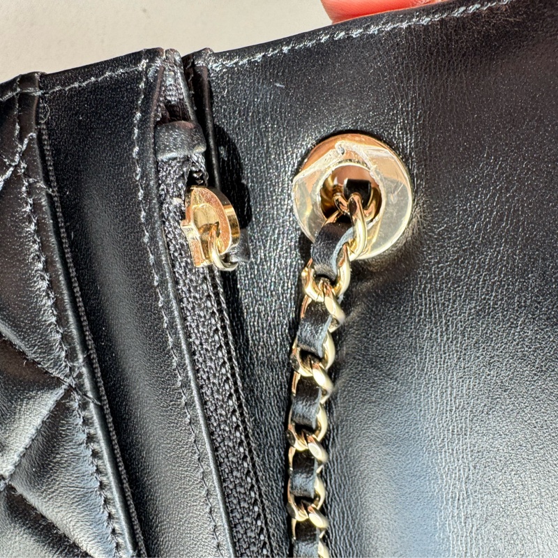 Chanel黑羊皮皮穿繩雙C Trendy CC woc-29