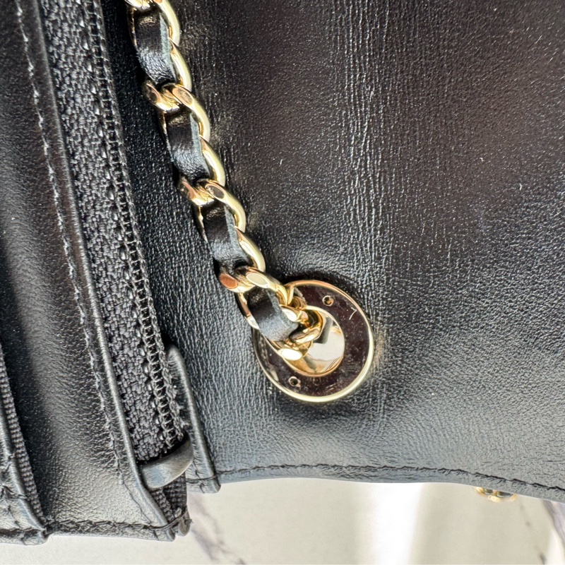 Chanel黑羊皮皮穿繩雙C Trendy CC woc-30