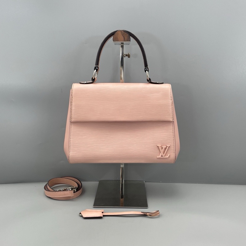 LV Cluny BB 粉色 EPI 水波紋 手提包 肩背包-0