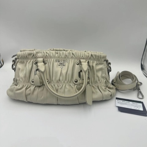prada 2way 象牙白 手提單肩包