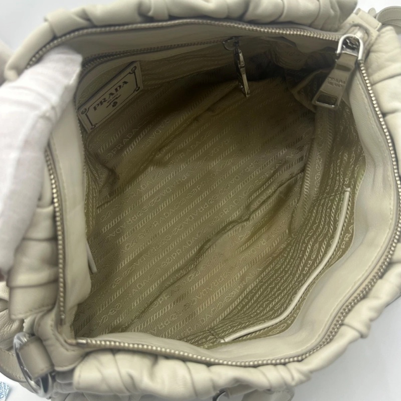prada 2way 象牙白 手提單肩包-3