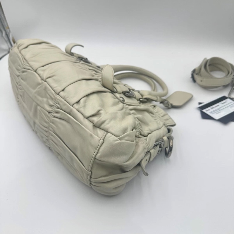 prada 2way 象牙白 手提單肩包-7