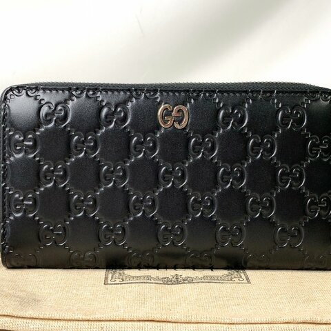 GUCCI Signature 牛皮拉鍊長夾