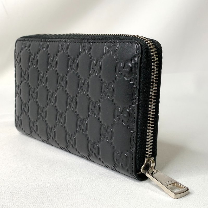 GUCCI Signature 牛皮拉鍊長夾-4