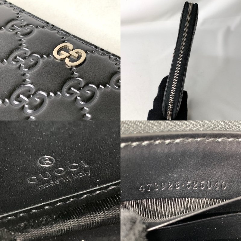 GUCCI Signature 牛皮拉鍊長夾-7