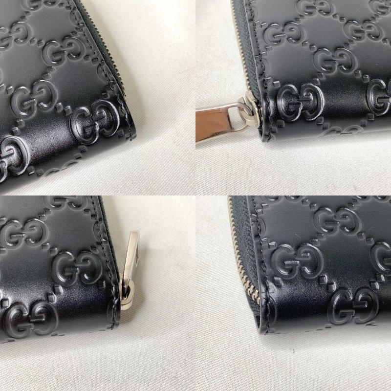 GUCCI Signature 牛皮拉鍊長夾-9