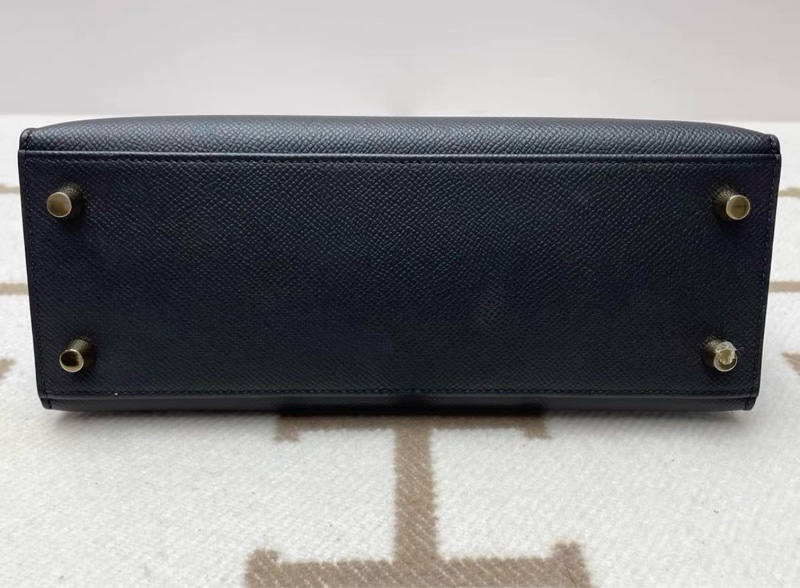 愛馬仕 Hermes kelly25 黑金 U刻 epsom皮 配件全套帶票-3