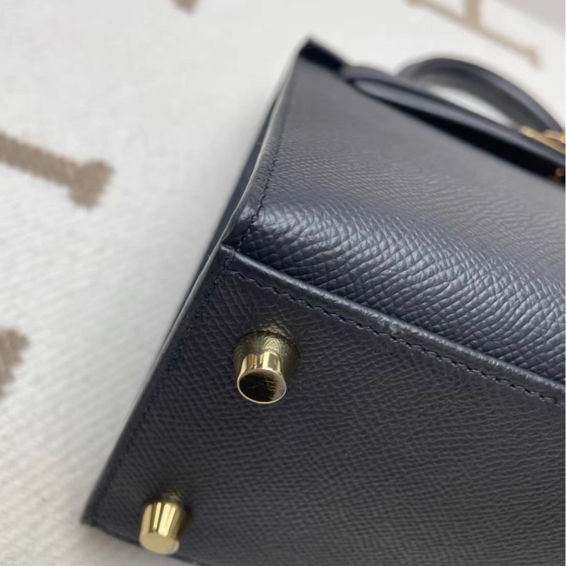 愛馬仕 Hermes kelly25 黑金 U刻 epsom皮 配件全套帶票-4