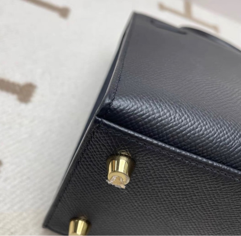 愛馬仕 Hermes kelly25 黑金 U刻 epsom皮 配件全套帶票-6