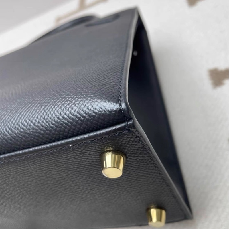 愛馬仕 Hermes kelly25 黑金 U刻 epsom皮 配件全套帶票-7