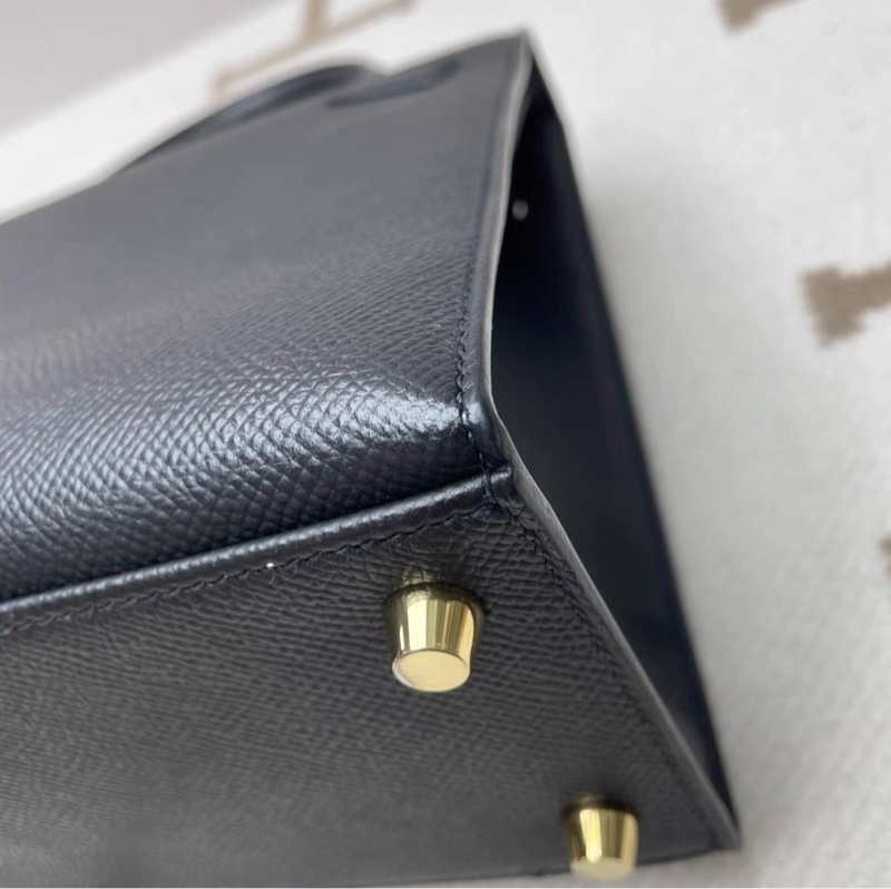 愛馬仕 Hermes kelly25 黑金 U刻 epsom皮 配件全套帶票-8
