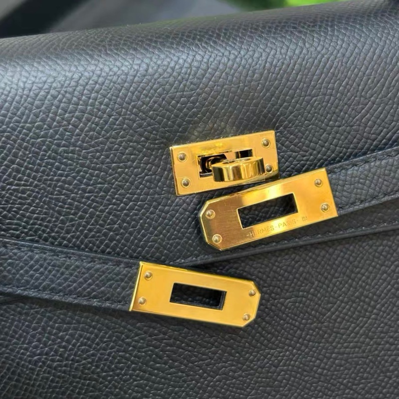 Hermes kelly 25黑金epsom皮B刻 2023 成色:99新❤️五金部分無膜-6
